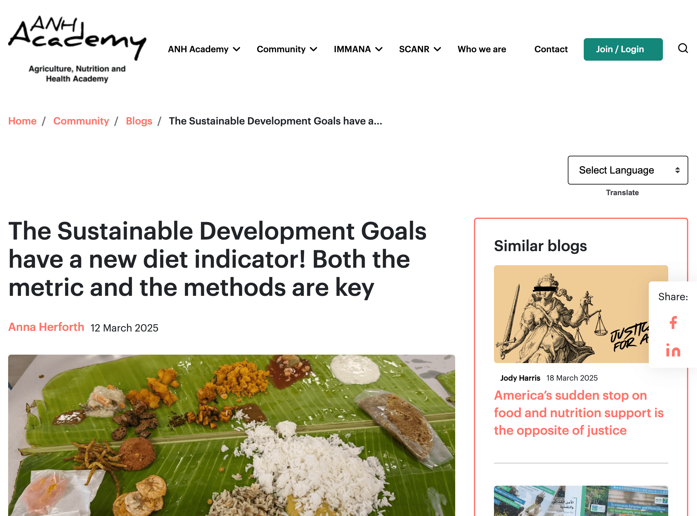 The Sustainable Development Goals have a new diet indicator! Both the metric and the methods are key
