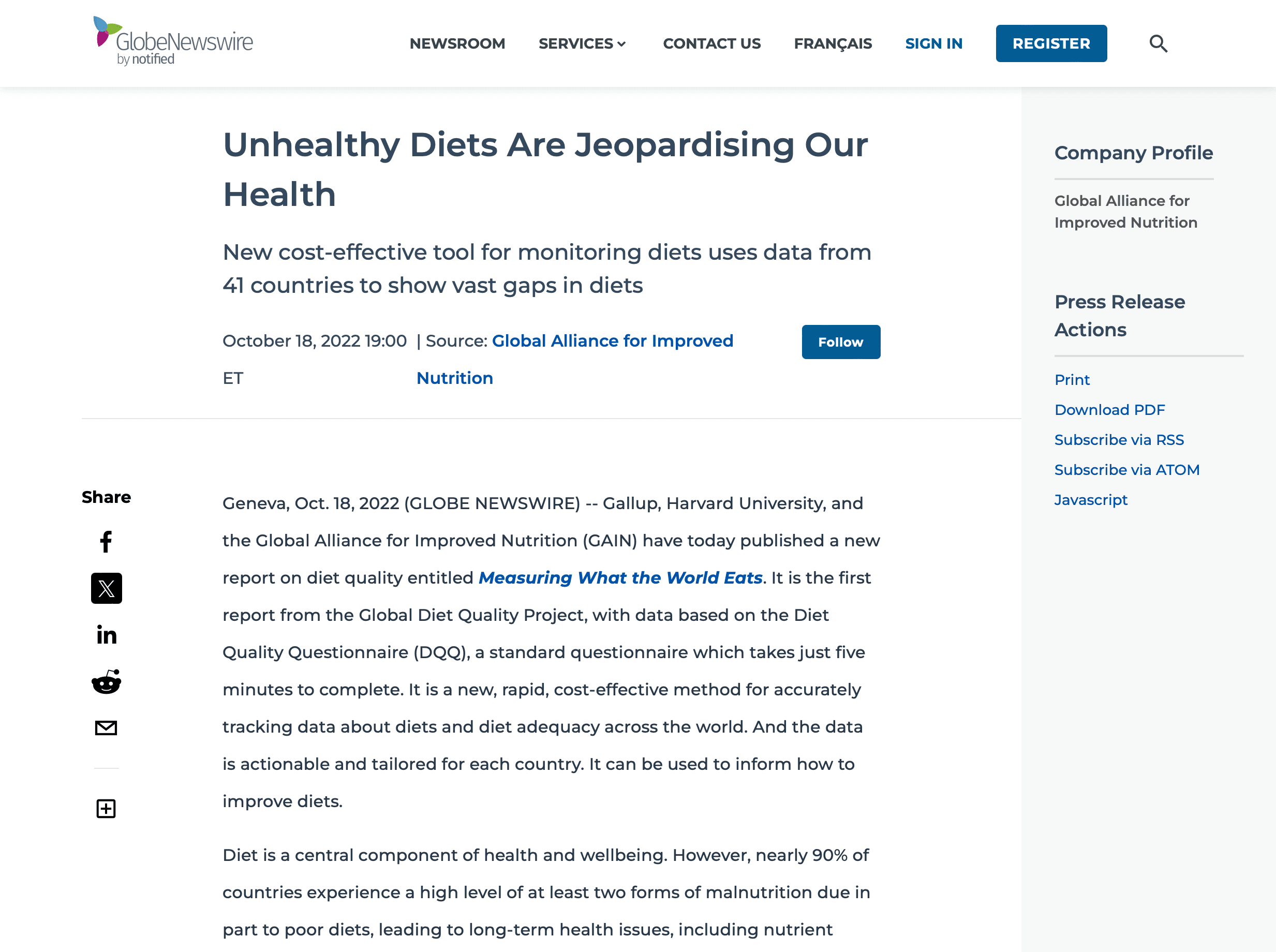 Unhealthy Diets Are Jeopardising Our Health