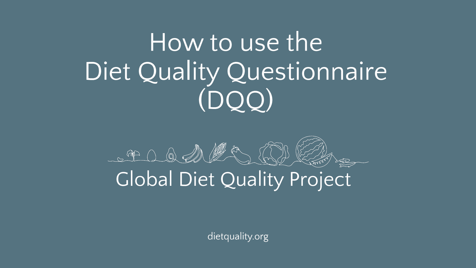 How to use the Diet Quality Questionnaire