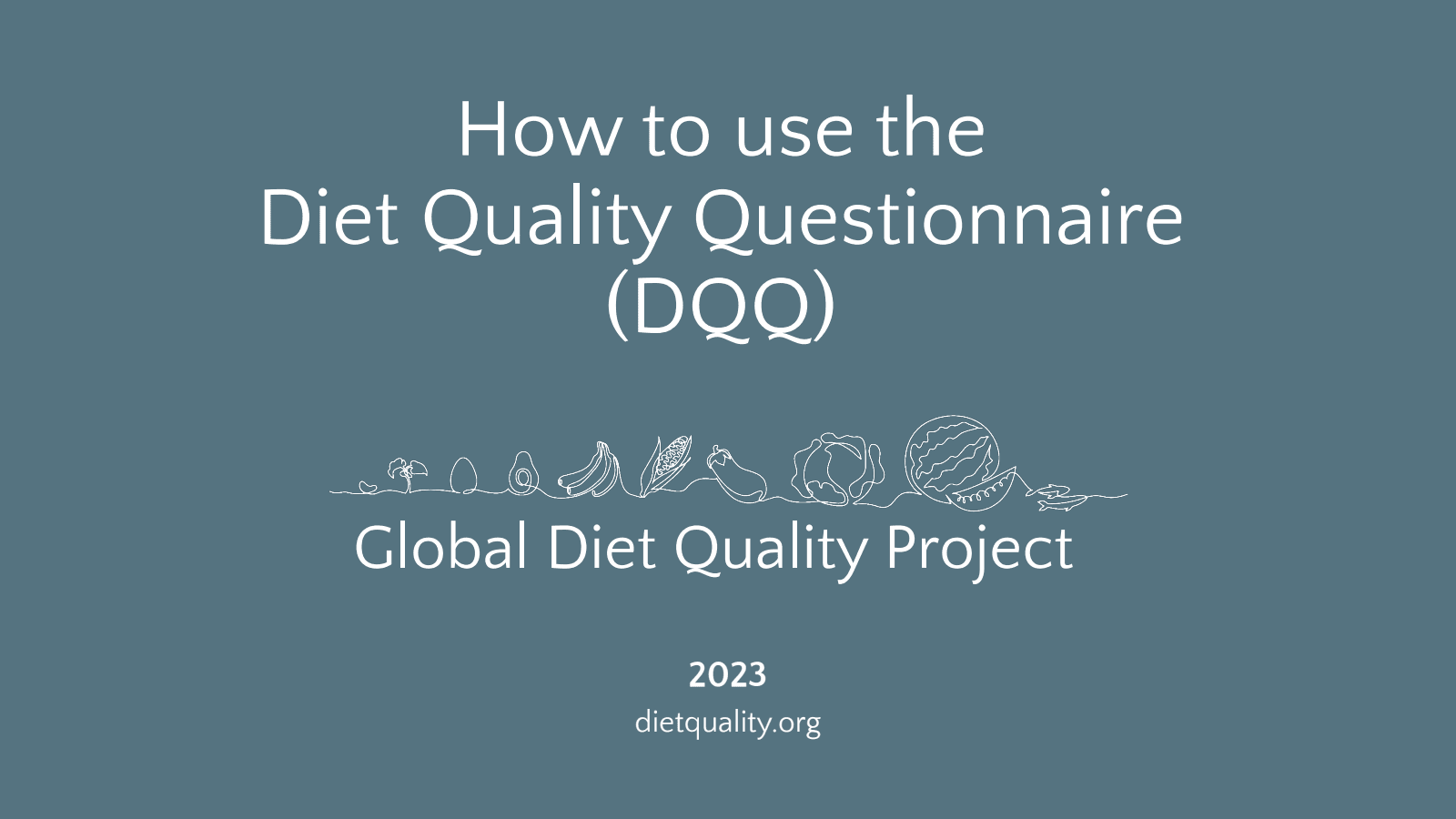 How to use the Diet Quality Questionnaire