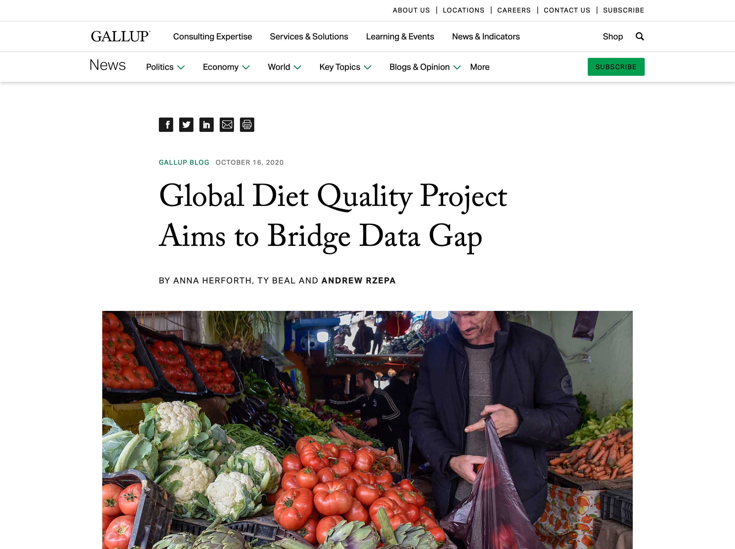 Global Diet Quality Project Aims to Bridge Data Gap
